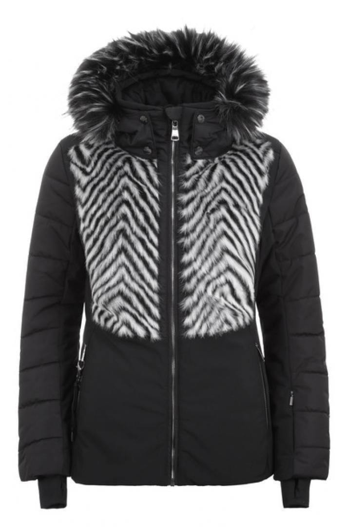 white womens ski jacket fur hood